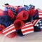 2 Pcs Patriotic Burlap Candle Holder Wreaths Rings, Patriotic Flag Color Fourth of July Berries Candlerings